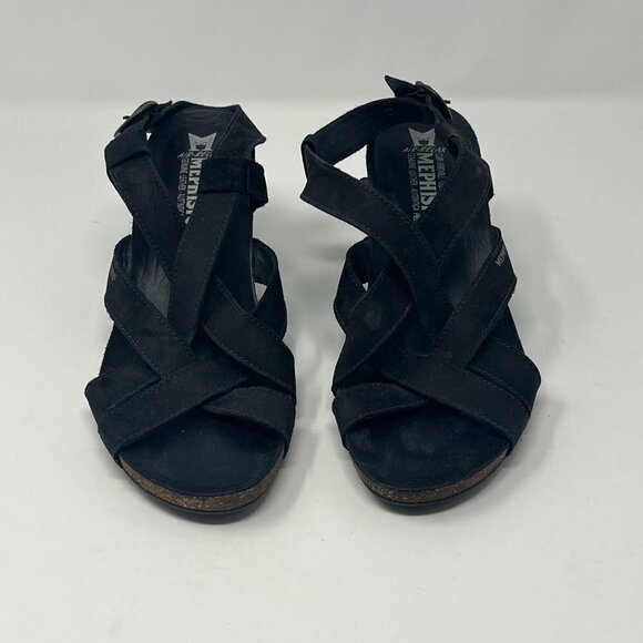 Mephisto Lolie women's sandals black strappy wedge 40 - Picture 3 of 10